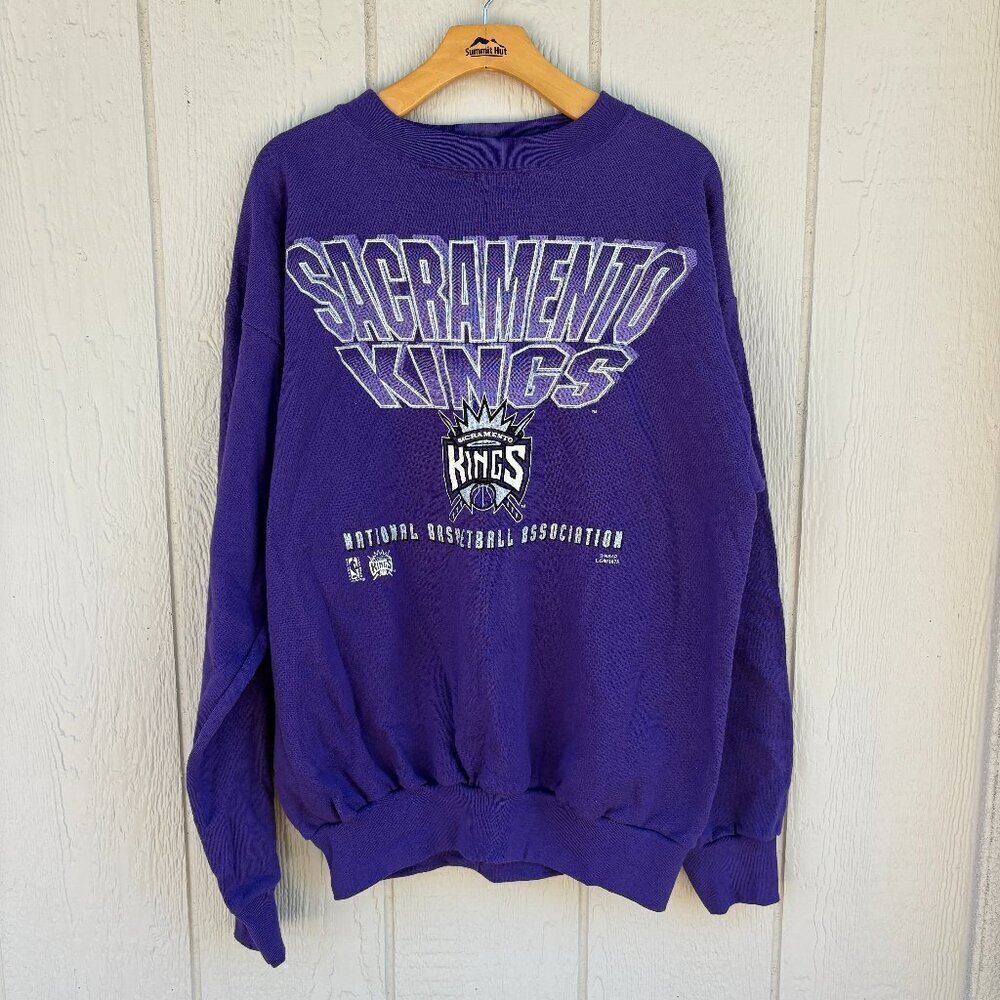 Vintage Sacramento Kings Crewneck Sweater XL Purple NBA 90's Retro Deadstock USA